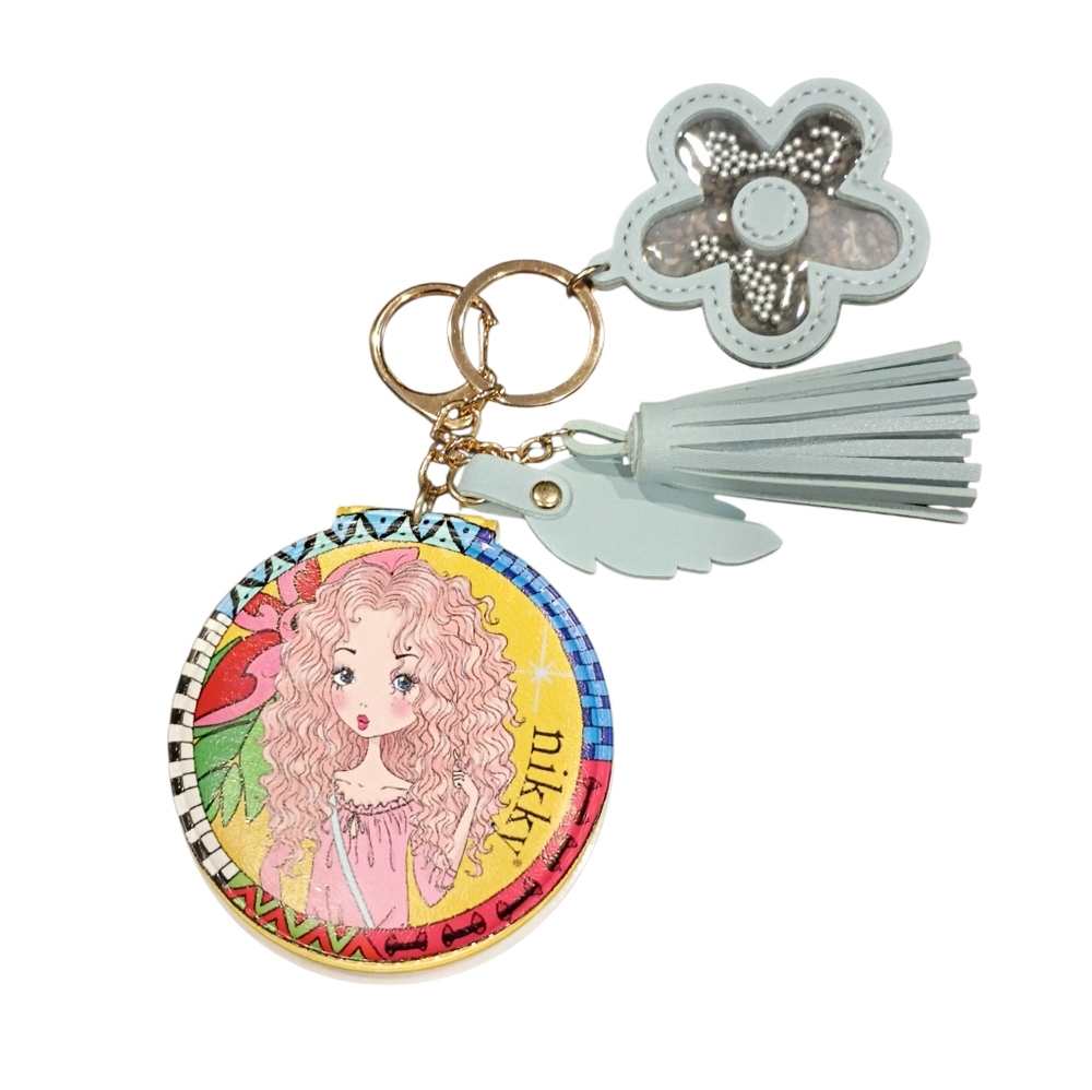 NWOT Nikki, By Nicole Lee Double Compact Mirror Key Chain